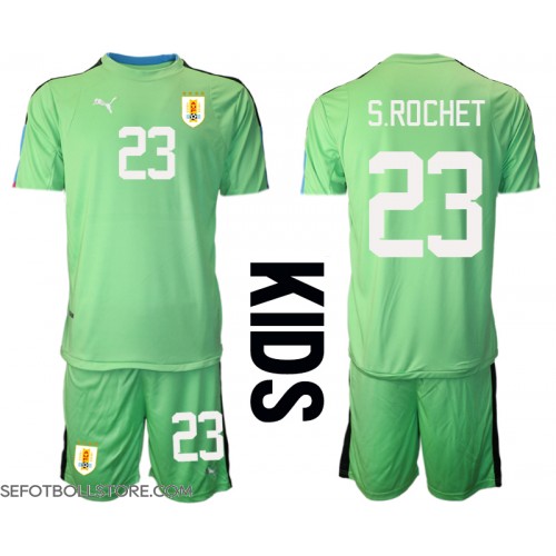Uruguay Sergio Rochet #23 Målvakt Replika babykläder Hemmaställ Barn VM 2022 Kortärmad (+ korta byxor)